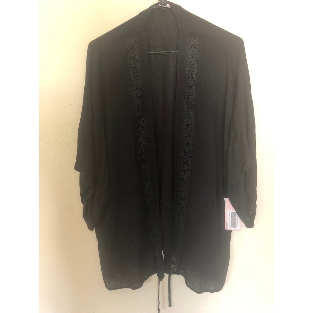 JustFab M/L Black Bathing Suit Cover Up